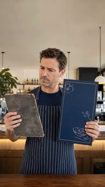 PrintinBudget custom restaurant menu ad, first frame
